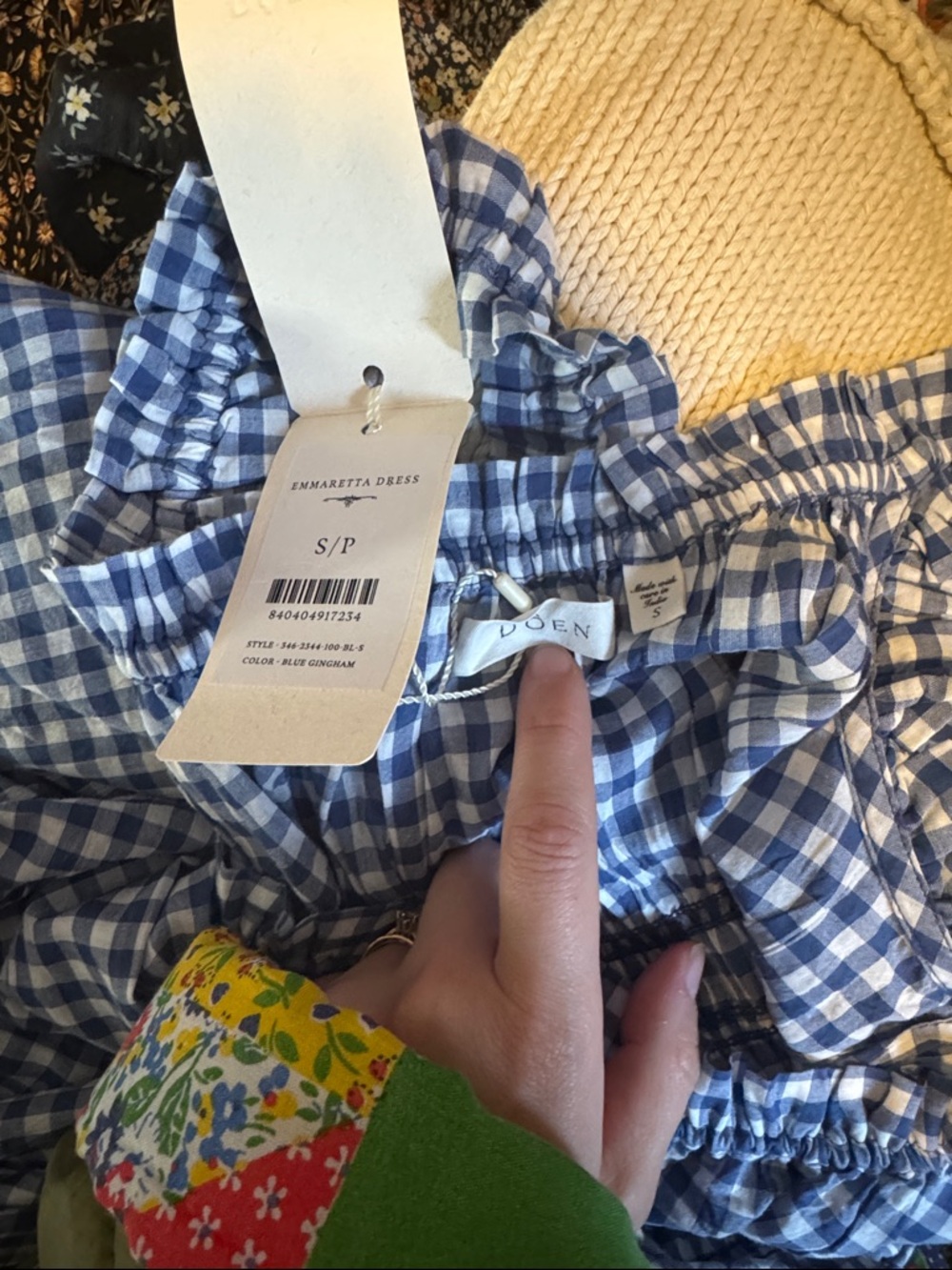 Blue and White Gingham Maxi Dress - Picture 2 of 3